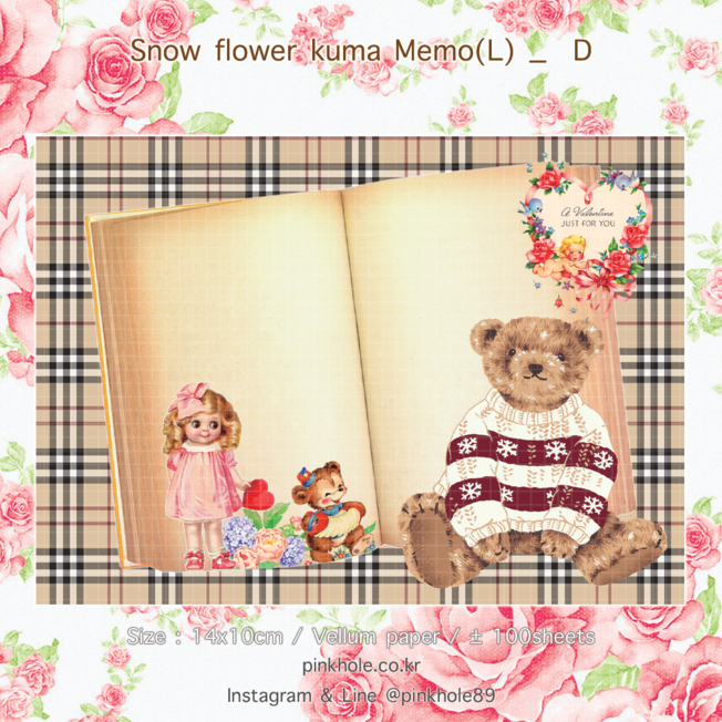 [Memo(L)] Snow Flower Kuma Memo(L) _ D / 스노우 플라워 쿠마 메모(L) _ D